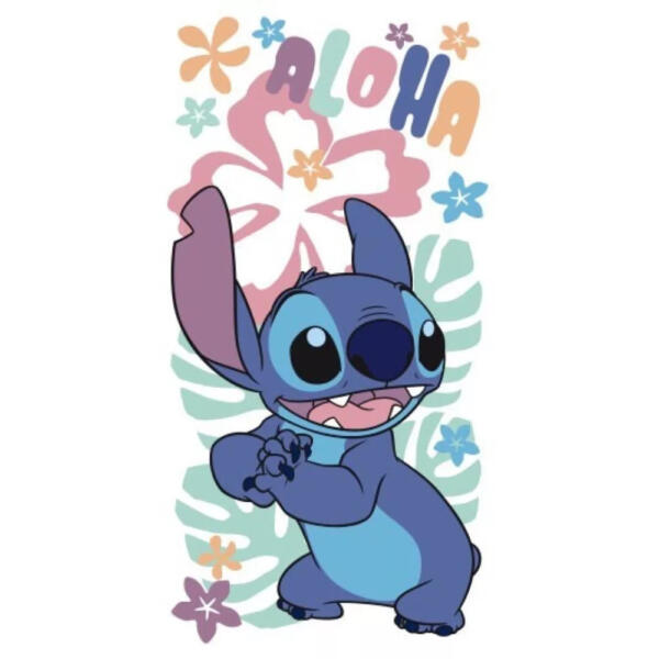 Disney Lilo és Stitch, A csillagkutya Aloha fürdőlepedő, strand törölköző 70x140cm