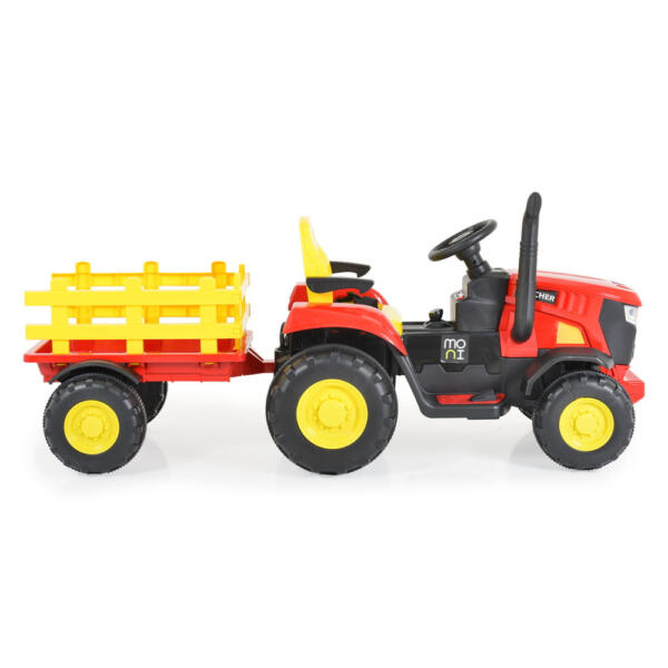 MONI BO rancher elektromos traktor utánfutóval piros/sárga - Image 4